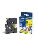 Brother Nastro DA 9MM NERA SU FONDO GIALLO - TZE621