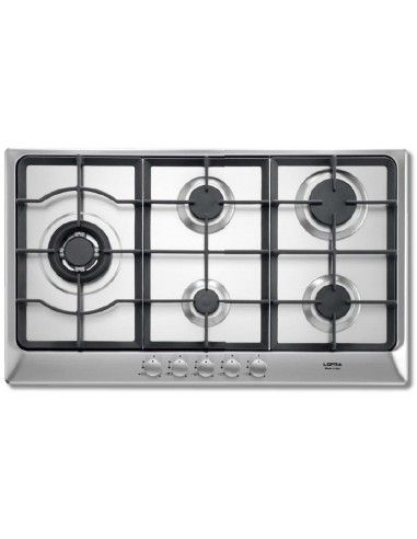 Lofra HDS9T0 Piano Cottura Gas 5 Fornelli 86 cm Acciaio inossidabile |  Tekworld.it