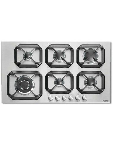 Lofra HLS9S0 Piano Cottura Gas 6 Fornelli 90 cm Acciaio inossidabile |  Tekworld.it