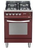Lofra PR66GVT/C Cucina Gas 4 Fornelli con Forno Elettrico,Natural da 60 cm Borgogna