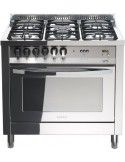 Lofra PLG96MFT/C Cucina Gas 5 Fornelli con Forno Elettrico da 90 cm Acciaio inossidabile