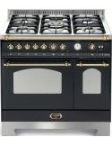 Lofra Dolcevita RNMD96MFTE/CI Cucina Gas 5 Fornelli con 2 Forni Elettrici da 90 cm Nero, Acciaio inossidabile