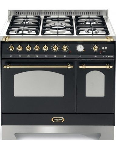 Lofra RNMD96MFTE/CI Cucina Gas 5 Fornelli con 2 Forni Elettrici da 120 cm  Nero, Acciaio inossidabile | Tekworld.it