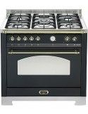 Lofra Dolcevita RNMG96MFT/CI Cucina Gas 5 Fornelli con Forno Elettrico da 90 cm Nero, Acciaio inossidabile