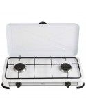 Melchioni MINERVA2BIANCO Piano Cottura Gas 2 Fornelli Nero, Bianco