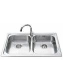 Smeg SP792-2 Lavello 79X50 cm 2 Vasche Acciaio inossidabile