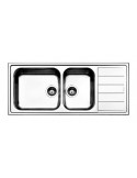 Apell LNG1162IRBC Lavello 116X23 cm 2 Vasche Rettangolare con Gocciolatoio Acciaio inossidabile