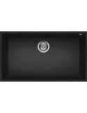 ELLECI QUADRA 130 LGQ13040BSO Lavello 76X44 cm 1 Vasca Rettangolare Granitek Nero