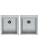 ELLECI QUADRA 200 LGQ20068 Lavello 41X50 cm 2 Vasche Granitek Titanio