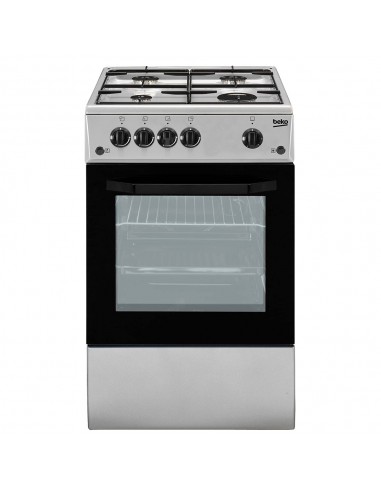 Beko CSS42014FS Cucina Gas 4 Fornelli con Forno Elettrico da 50 cm Nero,  Argento | Tekworld.it