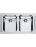 Franke Logica Line LLX 620-L Lavello 50X86 cm 2 Vasche Rettangolare Acciaio inossidabile