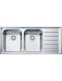 Franke NEX 621 2 Lavello 51X116 cm 2 Vasche Rettangolare con Gocciolatoio Acciaio inossidabile