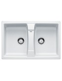 Blanco ZIA 8 1524694 Lavello 78X50 cm 2 Vasche Rettangolare Silgranit Bianco