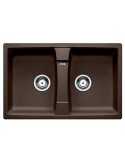 Blanco ZIA 8 1525063 Lavello 78X50 cm 2 Vasche Rettangolare Silgranit Marrone