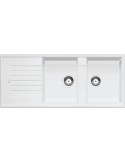 Blanco ZIA 8 S 1515597 Lavello 116X50 cm 2 Vasche Rettangolare con Gocciolatoio Silgranit Bianco