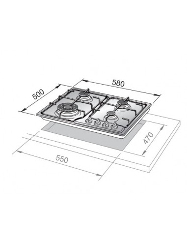 Delonghi FFI 36 ER Piano Cottura Combi 4 Fornelli 58 cm Acciaio  inossidabile | Tekworld.it