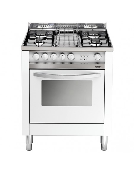 Lofra MB75GV Cucina Gas 4 Fornelli con Forno da 70 cm Acciaio inossidabile,  Bianco | Tekworld.it