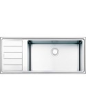 Apell LNPG1161ILBC Lavello 116X50 cm 1 Vasca Rettangolare con Gocciolatoio Argento