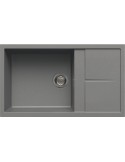 ELLECI Unico 410 LGU41048 Lavello 86X50 cm 1 Vasca Rettangolare con Gocciolatoio Granitek Grigio