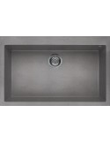 ELLECI QUADRA 130 LGQ13048 Lavello 79X50 cm 1 Vasca Rettangolare Granitek Grigio