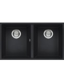 ELLECI Quadra 350 LGQ35059BSO Lavello 76X44 cm 2 Vasche Rettangolare Granitek Antracite