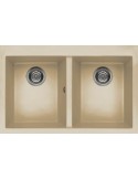 ELLECI Quadra 350 LKQ35095 Lavello 79X50 cm 2 Vasche Rettangolare Keratek Plus Bianco