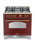 Lofra RRG96MFT/5I Cucina con Piano cottura a induzione 5 Fornelli 1 Elettrico da 90 cm Borgogna