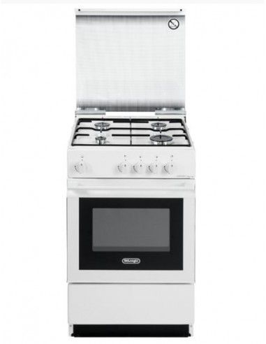 Delonghi SGW 554 N Cucina Gas 4 Fornelli con Forno a Gas da 50 cm Bianco