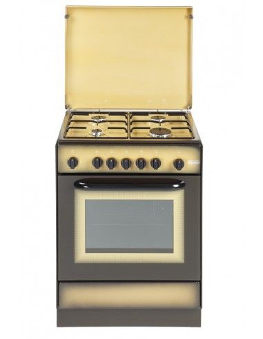 Delonghi DGK 654 Cucina Gas 4 Fornelli con Forno a Gas naturale da 60 cm  Marrone, Giallo | Tekworld.it