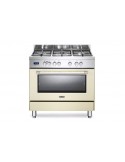 Delonghi PRO 96 MC ED Cucina Gas 5 Fornelli con Forno Elettrico da 90 cm Crema, Acciaio inossidabile