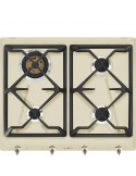 Smeg SRV864POGH Piano Cottura Gas 4 Fornelli 60 cm Crema