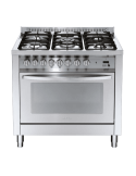 Lofra PG96MF/CI Cucina Gas 5 Fornelli con Forno Elettrico da 90 cm Acciaio inossidabile