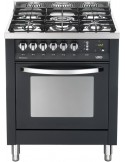 Lofra PNM76GVT/C Cucina Gas 5 Fornelli con Forno Electrico, Natural gas da 70 cm Nero