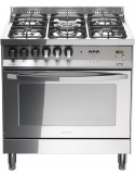 Lofra PLG86MFT/C Cucina Gas 5 Fornelli con Forno Elettrico da 80 cm Acciaio inossidabile