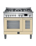 Lofra PBID96MFTE/AE0 Cucina Gas 5 Fornelli con 2 Forni elettrici da 90 cm Beige, Stainless steel