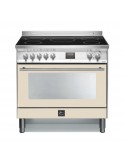 Lofra PBIG96WMFT/5I Cucina Piano cottura a induzione 5 Fornelli con Forno Elettrico da 90 cm Beige, Nero, Stainless steel