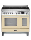 Lofra PBID96MFTE/5I Cucina Piano cottura a induzione 5 Fornelli con 2 Forni elettrici da 90 cm Beige, Stainless steel