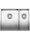 Blanco ZEROX 340/180-U Lavello 59 X 44 cm 2 Vasche Rettangolare Acciaio Acciaio