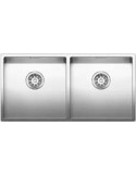 Blanco CLARON 400/400-IF Lavello 87 cm X 44 cm 2 Vasche Quadrato Acciaio Acciaio