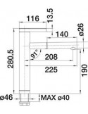 Blanco LINEE-S Caff / Cromato Rubinetto