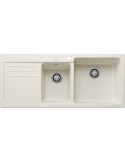 Blanco NAYA 8 S Lavello 50 cm 2 Vasche con Gocciolatoio Silgranit Bianco