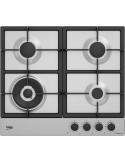 Beko HIAW64225S Piano Cottura Gas 4 Fornelli 58 cm Acciaio inossidabile