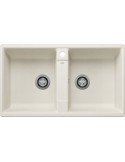 Blanco Zia 9 Lavello 50x19 cm 2 Vasche Rettangolare Silgranit Beige