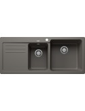 Blanco NAYA 8 S Lavello 50 cm 2 Vasche con Gocciolatoio Silgranit Grigio