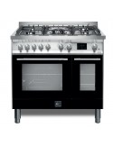 Lofra VENEZIA PNMD96MFTE/AE0 Cucina Gas 5 Fornelli 2 Elettrico da 90 cm Nero, Acciaio inossidabile