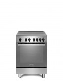 Delonghi DMX 64 VL Cucina Piano cottura vetroceramica 4 piastre radianti con forno Elettrico da 60 cm Acciaio inox