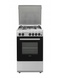 Delonghi DL554EX Cucina Gas 4 Fornelli con forno Elettrico da 50 cm Acciaio inox