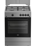Beko FBG62010DX Cucina Gas 4 Fornelli con forno a Gas da 60 cm Acciaio inox