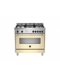 La Germania AMN965ECRT-21 Cucina Gas 5 Fornelli con forno Elettrico da 90 cm Crema, Acciaio inox