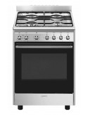 Smeg CX60GMX Cucina Gas 4 Fornelli con forno elettrico da 60 cm Acciaio inox